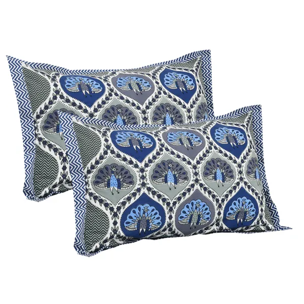 Blue_Cotton_Rajwada_Shringar_Double_Bedsheet_With_Pillow_Cover_100_X_108_Cm